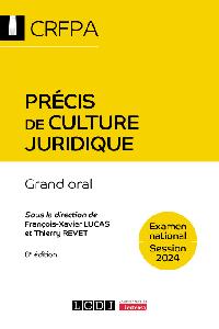 Première de couverture de Précis de culture juridique - CRFPA - Examen national Session 2024