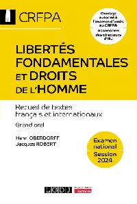 Première de couverture de Libertés fondamentales et droits de l'homme - CRFPA - Examen national Session 2024