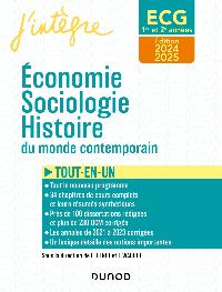 Première de couverture de ECG 1 ET ECG 2 -  Economie, Sociologie, Histoire du monde contemporain 2024-2025
