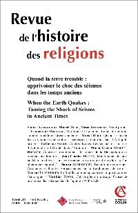 Première de couverture de Revue de l'histoire des religions - Nº2/2024