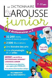 Première de couverture de Le dictionnaire Larousse Junior et son dictionnaire en ligne - 7/11 ans - CE/CM - export