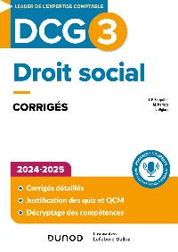 Première de couverture de DCG 3 - Droit social - Corrigés 2024-2025